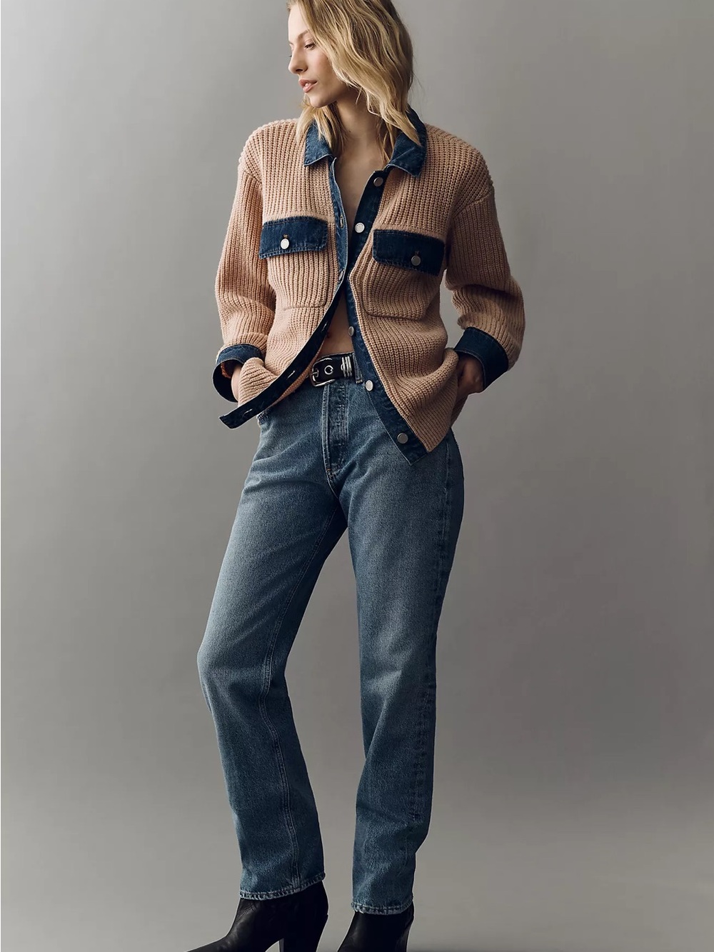 NWT Size M - BLANKNYC Playing the Field Denim Knit jacket (NWT US$ 128) - Picture 3 of 14